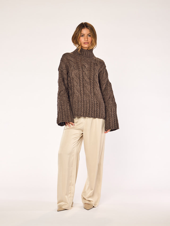 NOOR - Braid Sweater • Cocoa