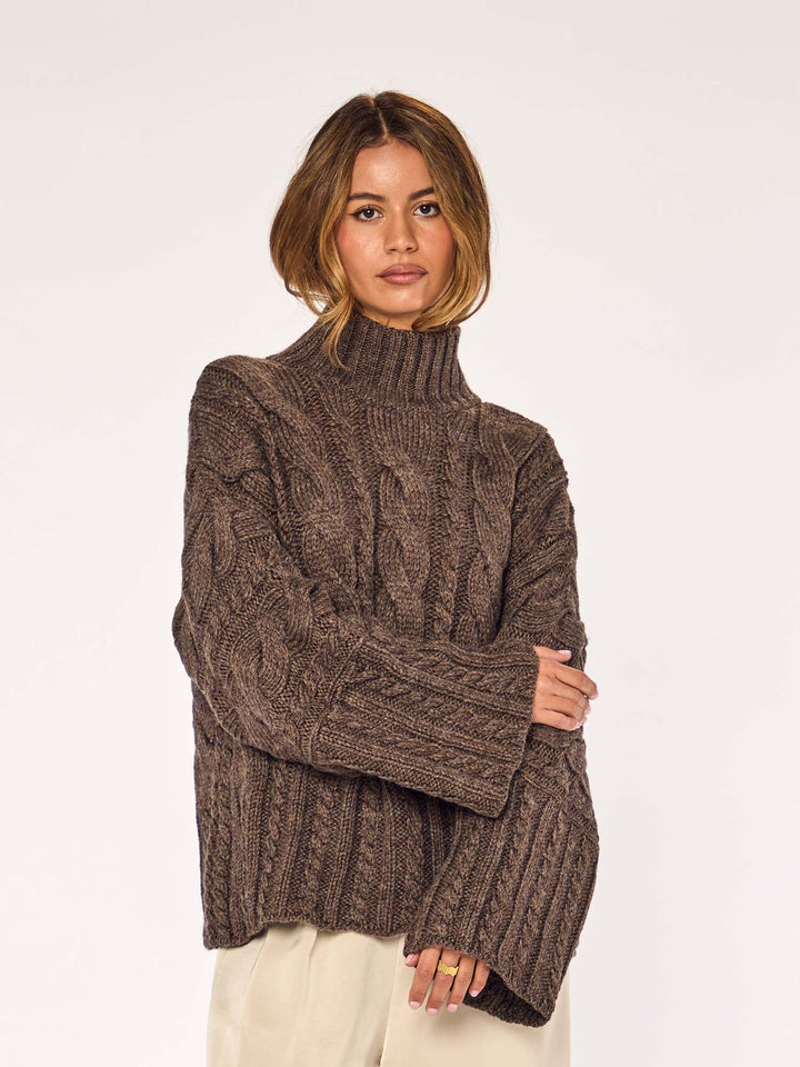 NOOR - Braid Sweater • Cocoa
