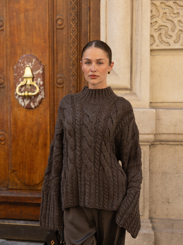NOOR - Braid Sweater • Cocoa