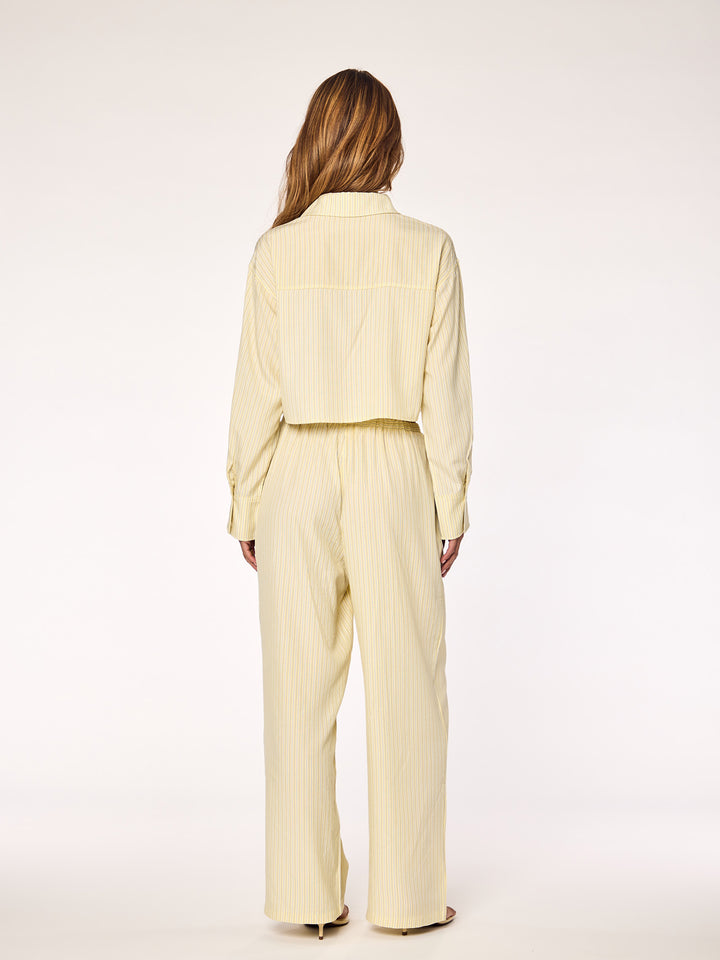 MAEL - Cropped Blouse • Striped Lemon