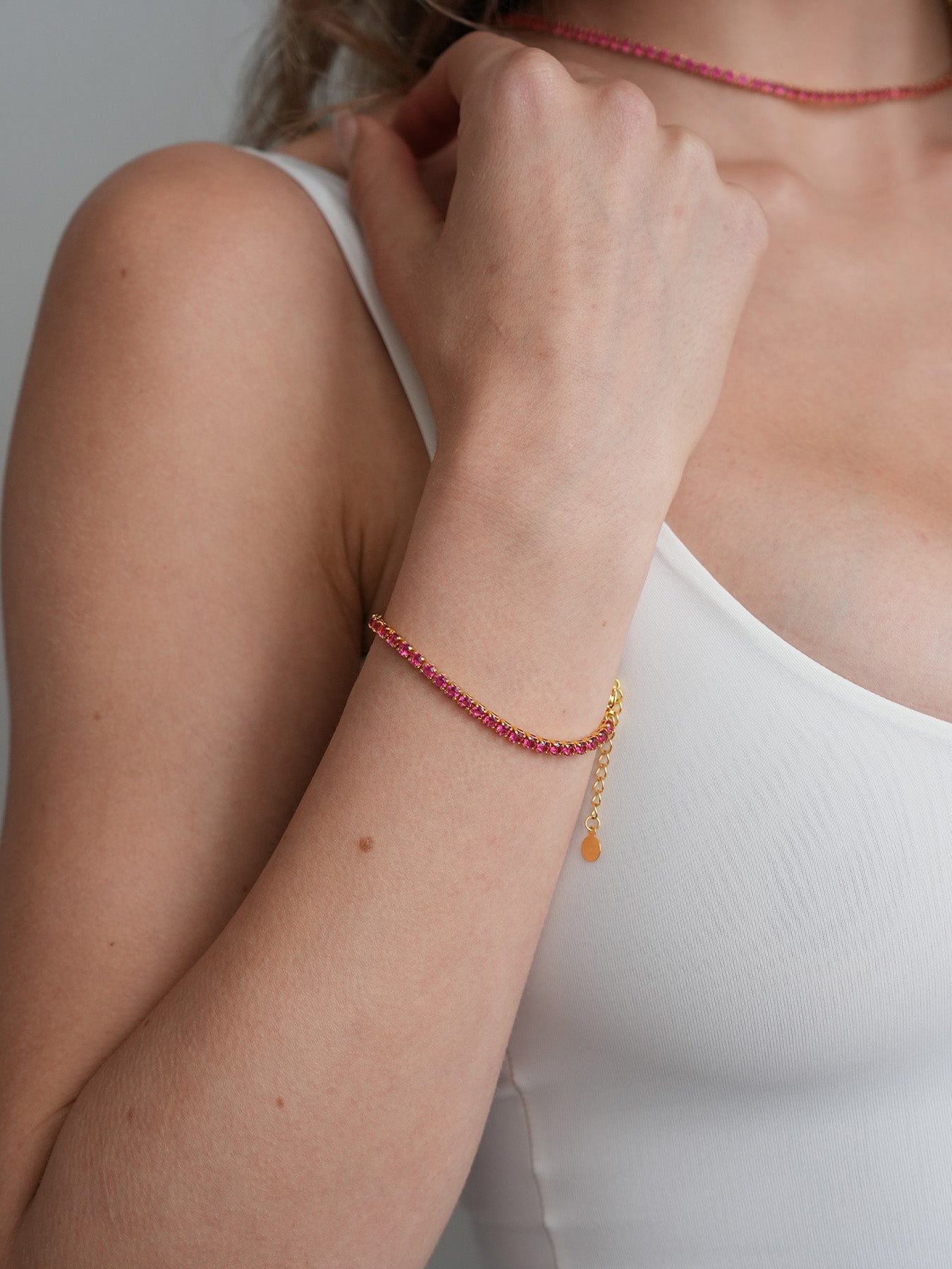 TENNIS BRACELET WILD BERRY Color 18K Yellow Gold NINETY 9