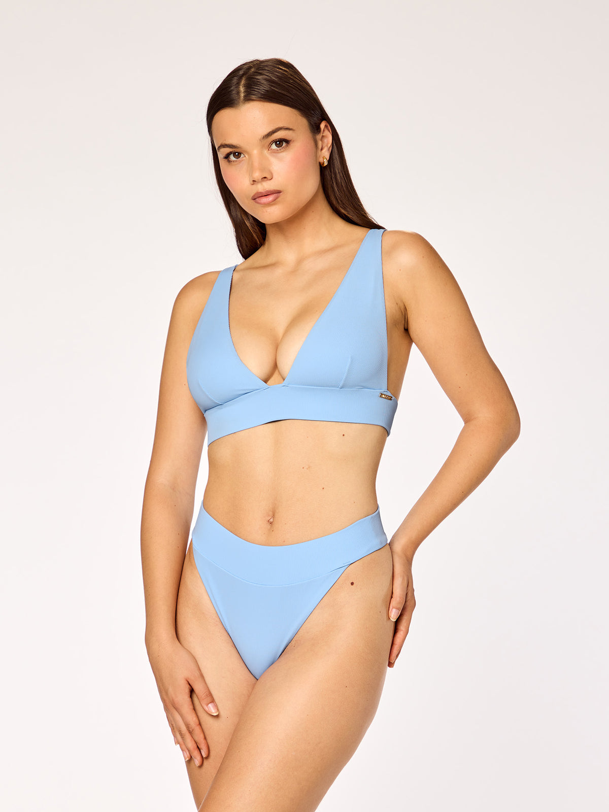 CAPRI - Triangle Top • Ribbed Baby Blue