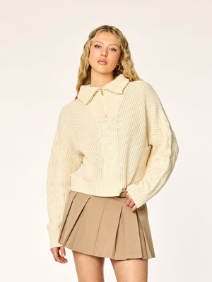 KNITTED - Half-Zip Sweater • Oatmeal