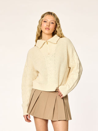 KNITTED - Half-Zip Sweater • Oatmeal