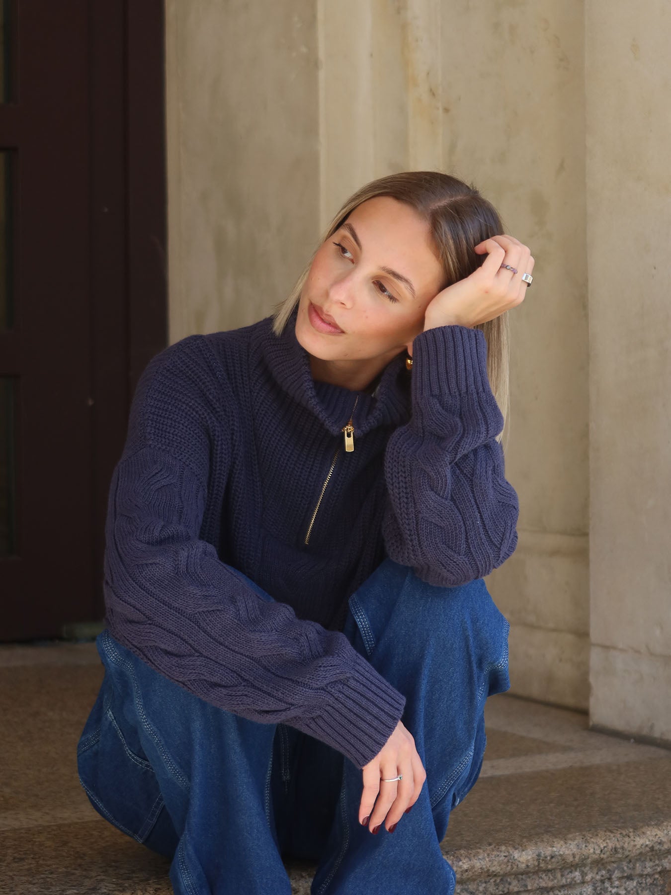 Midnight blue sweater deals