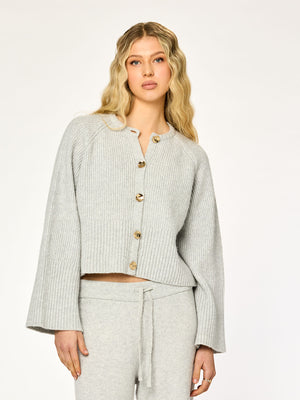 HEATHER - Knit Cardigan • Light Grey