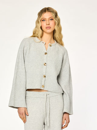 HEATHER - Knit Cardigan • Light Grey
