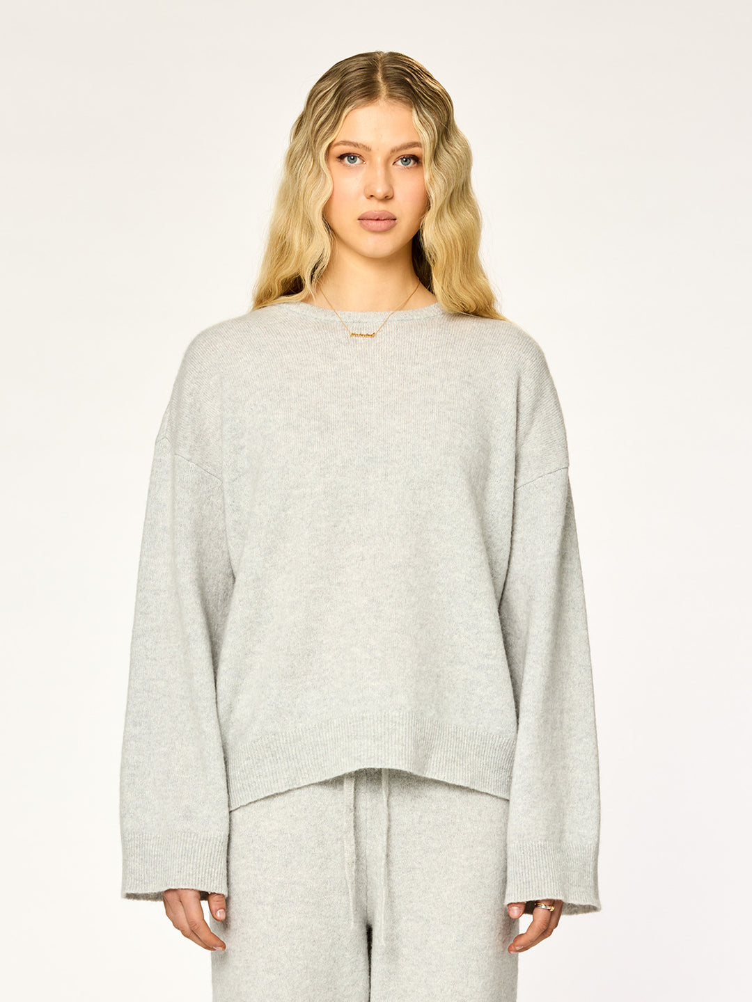 HEATHER - Knit Sweater • Light Grey