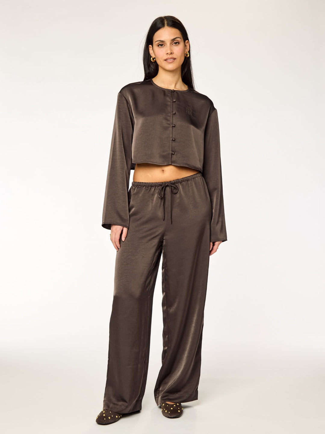 SAYA - Pleated Cup Top • Shiny Affogato