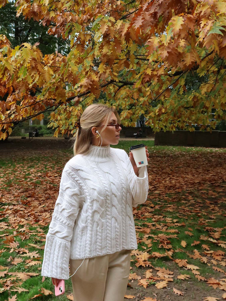 NOOR - Braid Sweater • Milk