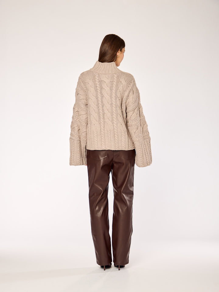 NOOR - Braid Sweater • Truffle