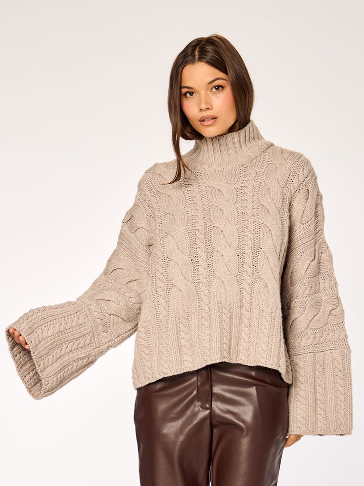NOOR - Braid Sweater • Truffle