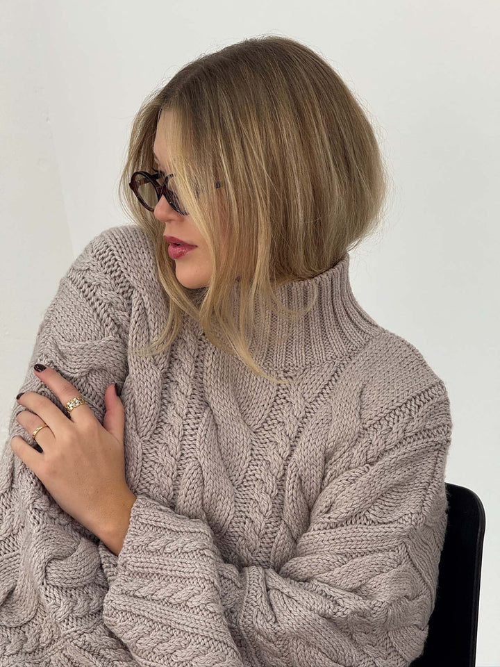 NOOR - Braid Sweater • Truffle