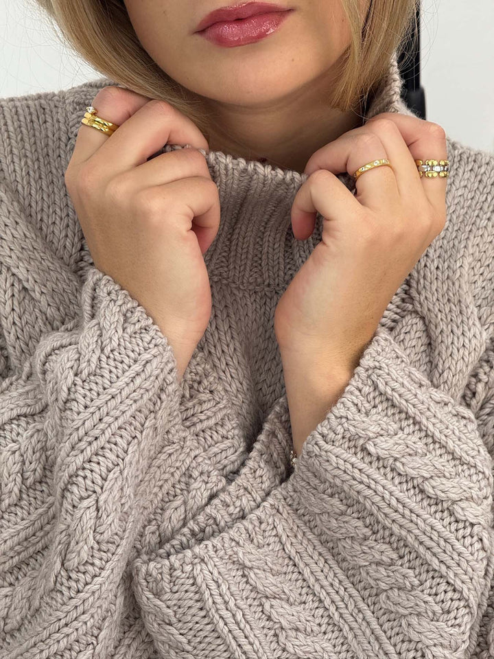 NOOR - Braid Sweater • Truffle