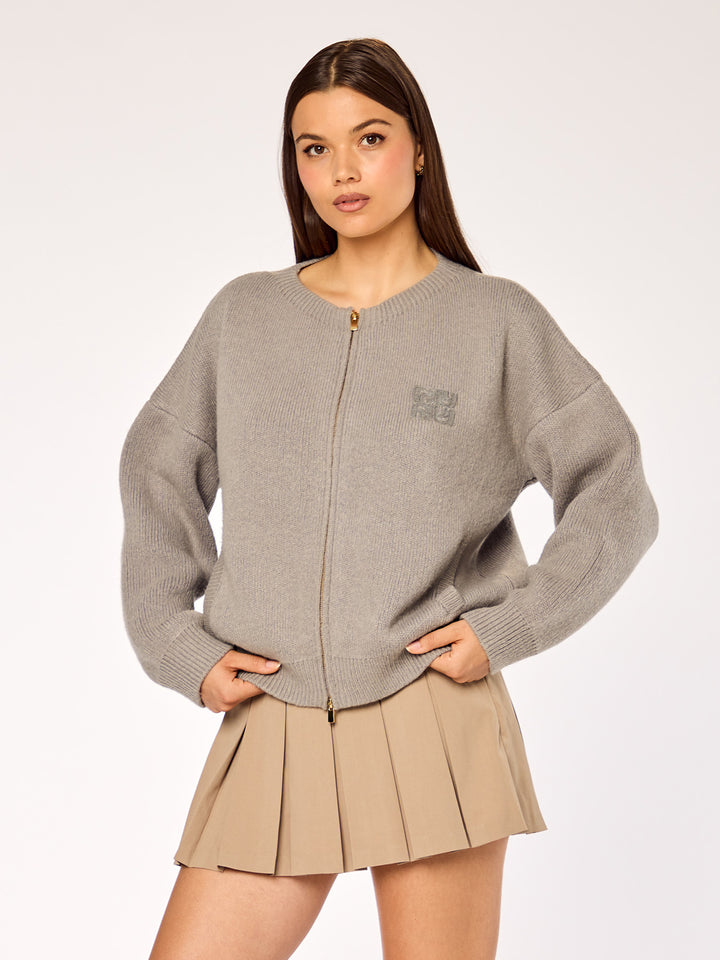 ASPEN - Monogram Cardigan • Smoke