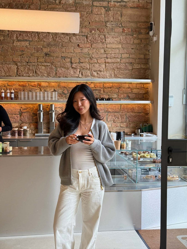 ASPEN - Monogram Cardigan • Smoke