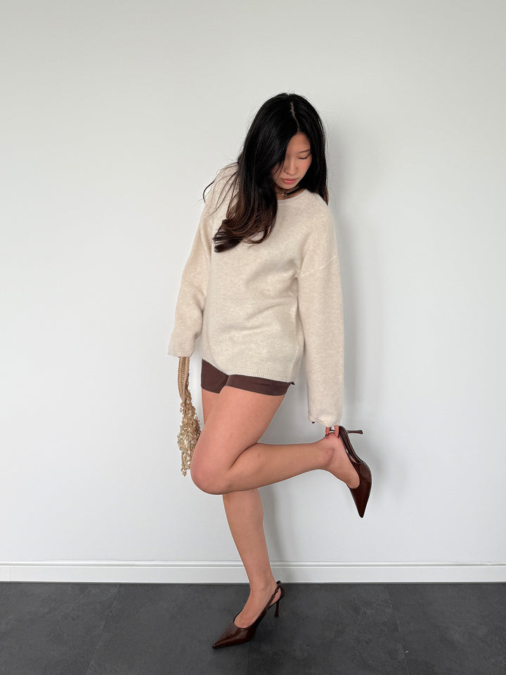 CASHMERE - Crewneck Sweater • Sand
