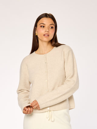 CASHMERE - Buttoned Cardigan • Sand