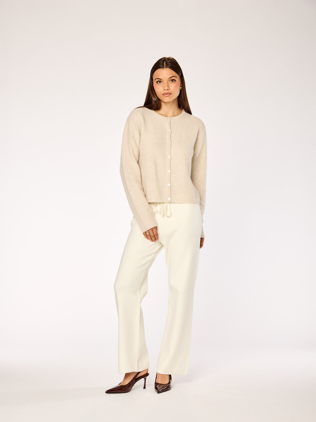 CASHMERE - Buttoned Cardigan • Sand