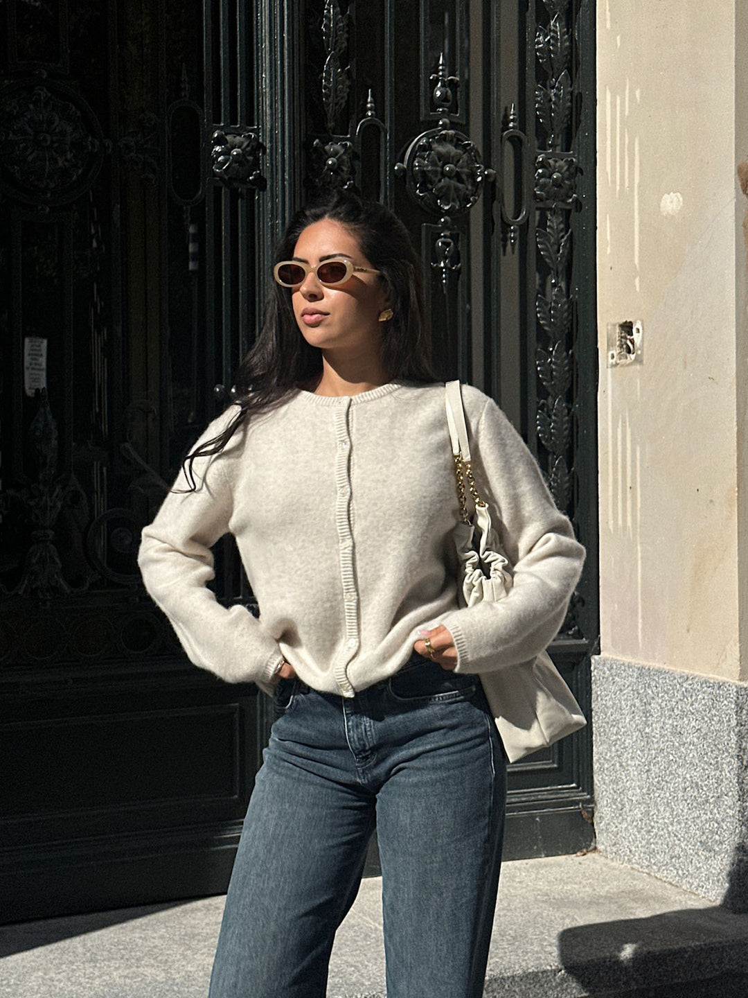 CASHMERE - Buttoned Cardigan • Sand