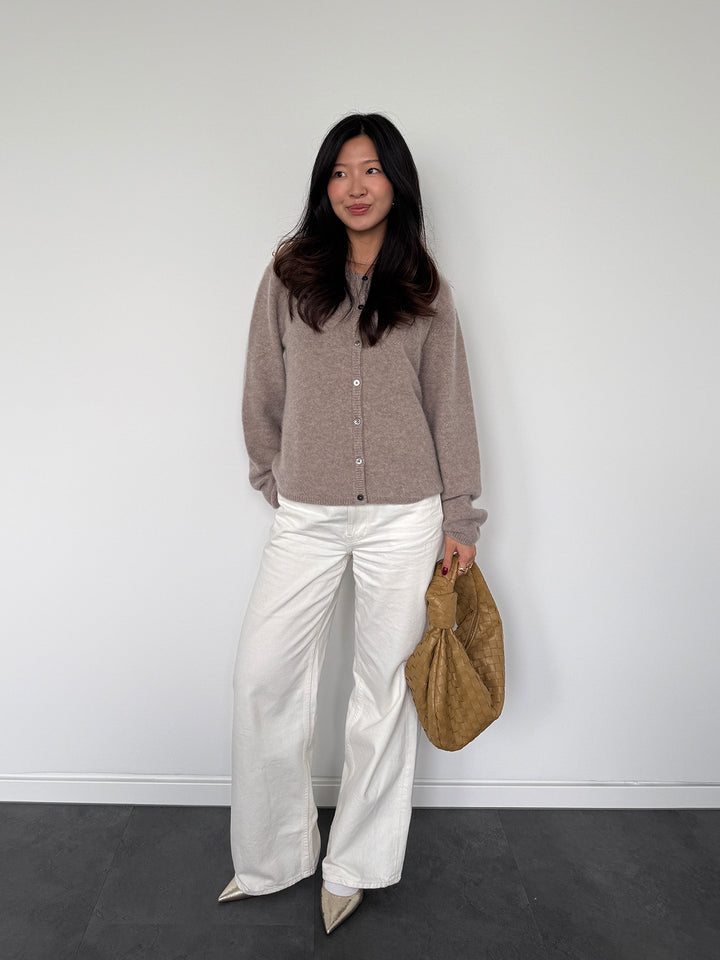 CASHMERE - Buttoned Cardigan • Mocha