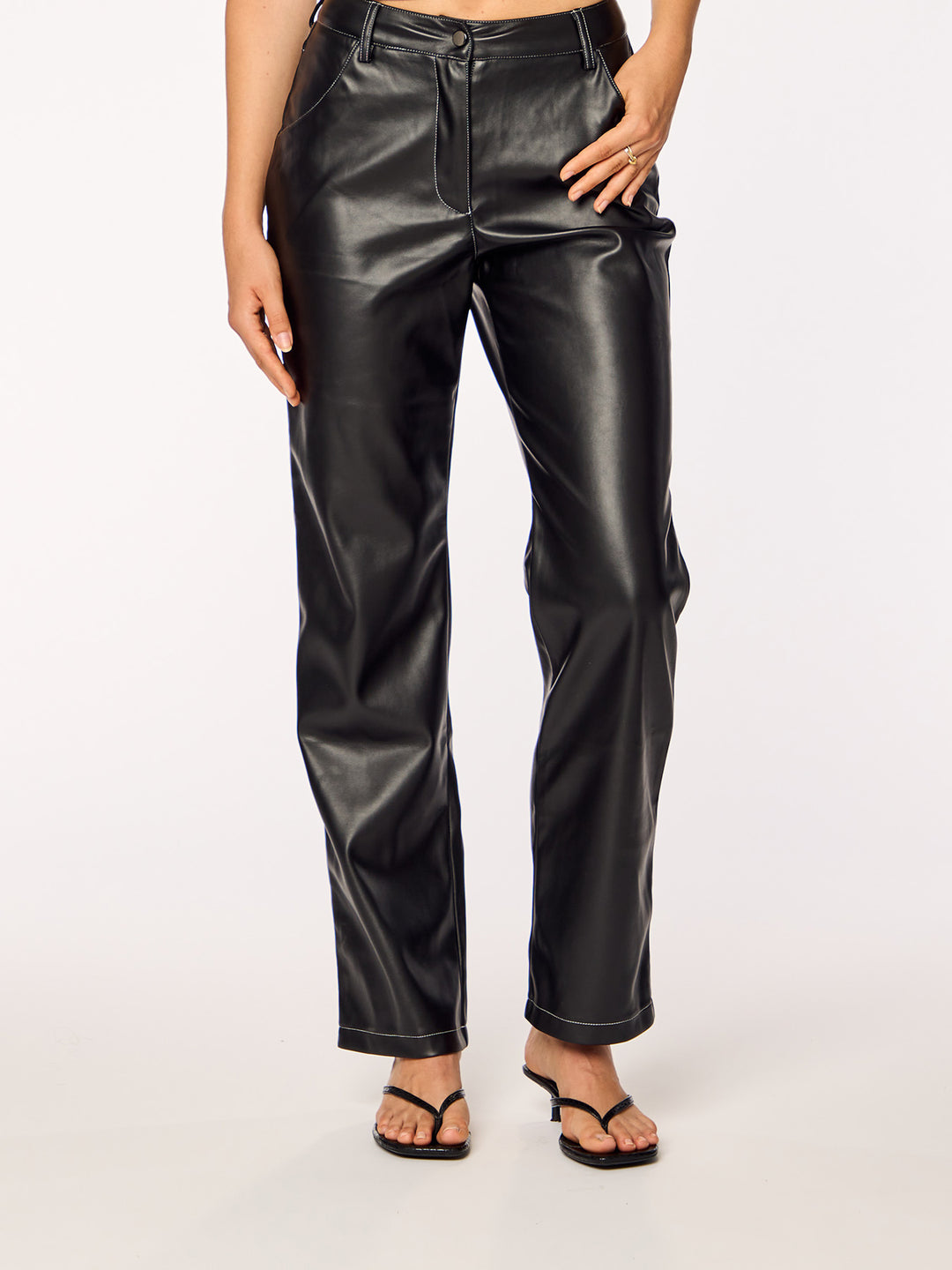 ORA - PU Leather Pants • Black