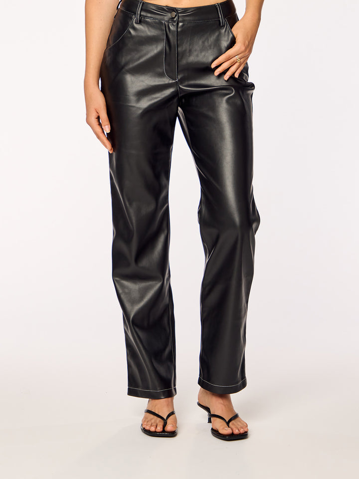 ORA - PU Leather Pants • Black
