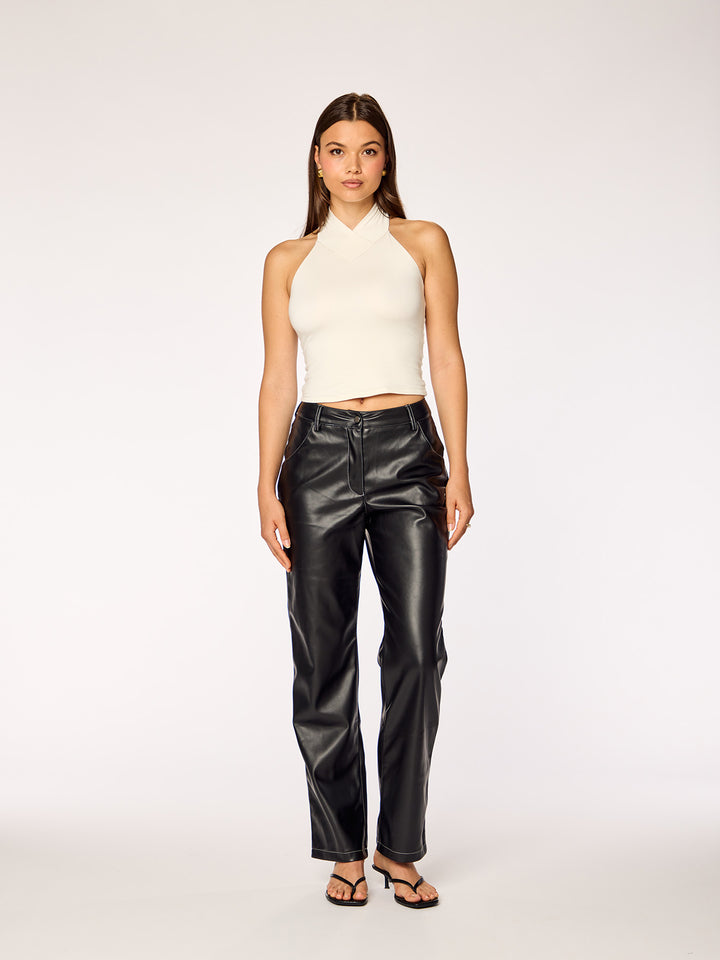 ORA - PU Leather Pants • Black