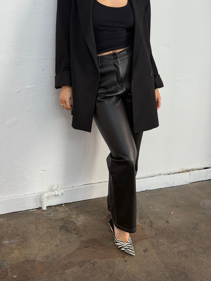 ORA - PU Leather Pants • Black