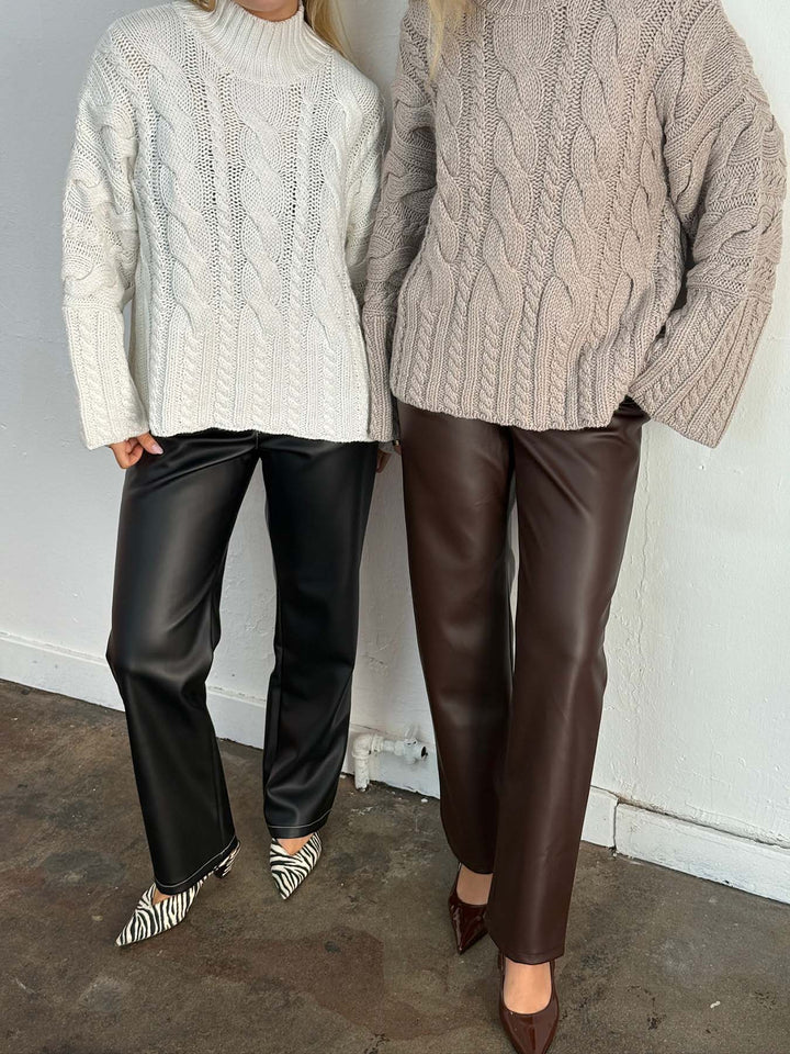 ORA - PU Leather Pants • Black