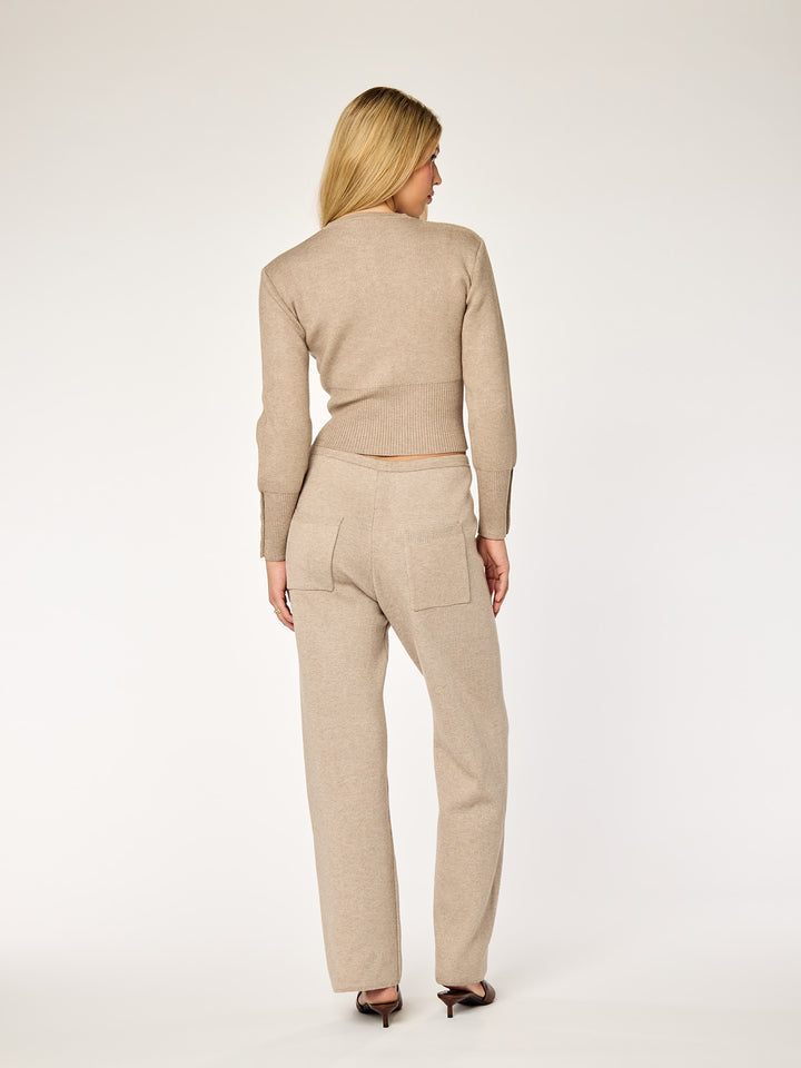 FAYE - Fitted Cardigan • Mushroom