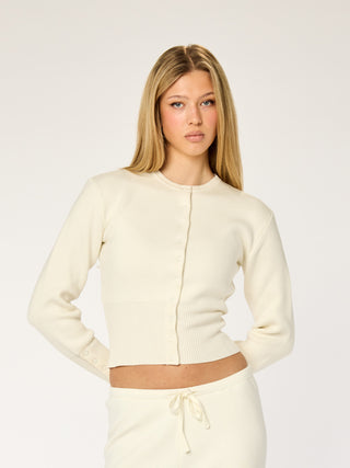 FAYE - Fitted Cardigan • Cream
