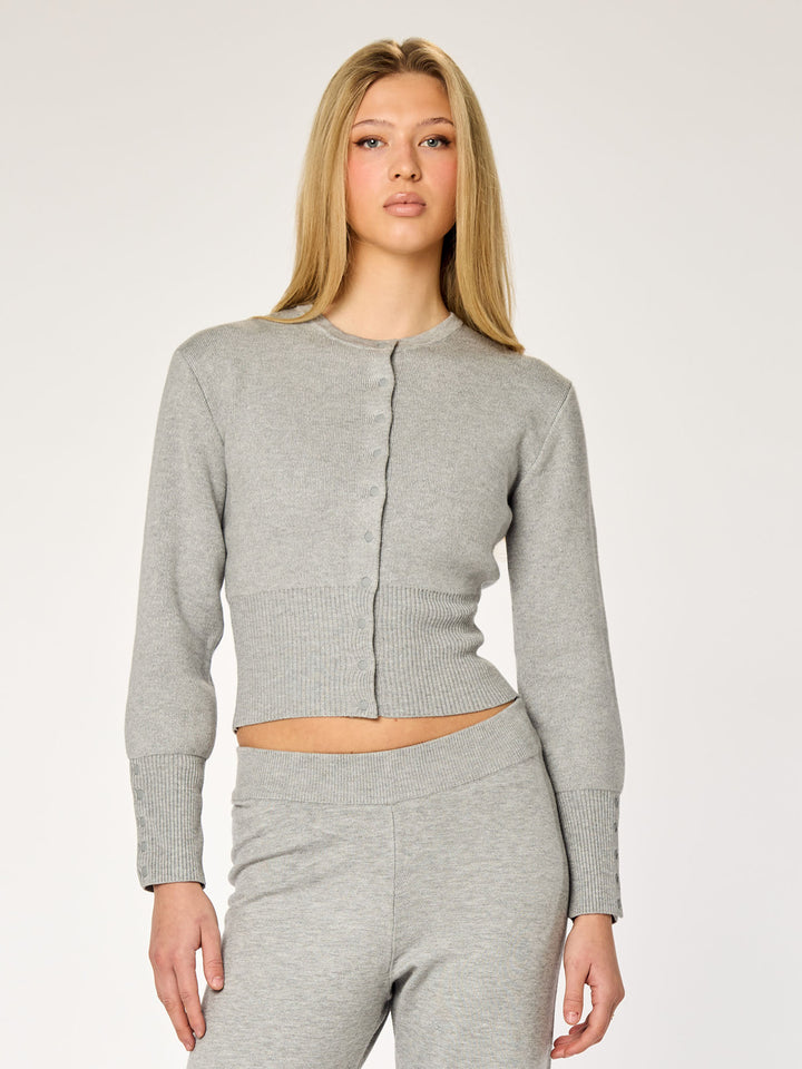 FAYE - Fitted Cardigan • Grey