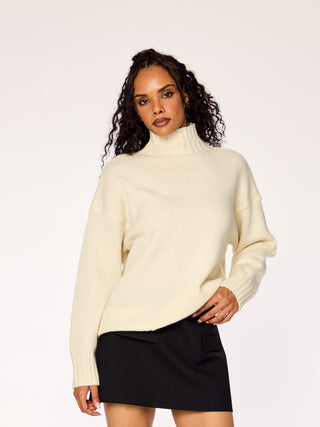SORA - High Neck Sweater • Cream