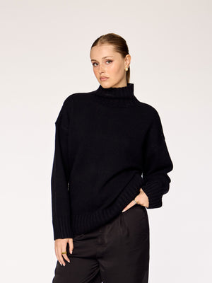 SORA - High Neck Sweater • Black