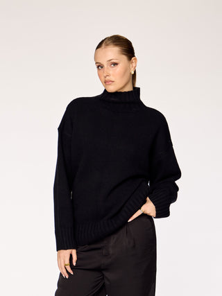 SORA - High Neck Sweater • Black