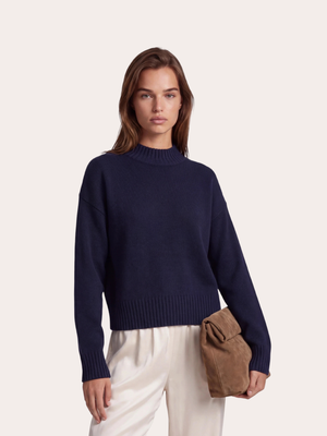 SORA - Crew Neck Sweater • Dark Navy