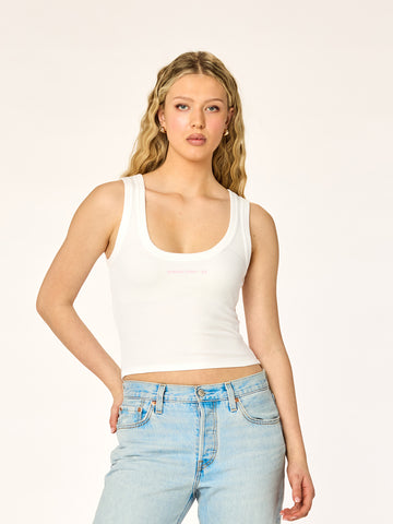 BRALESS SINCE 99 - Tank Top • Ribbed White
