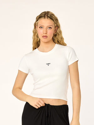 ZODIAC - Taurus - Baby Tee • White