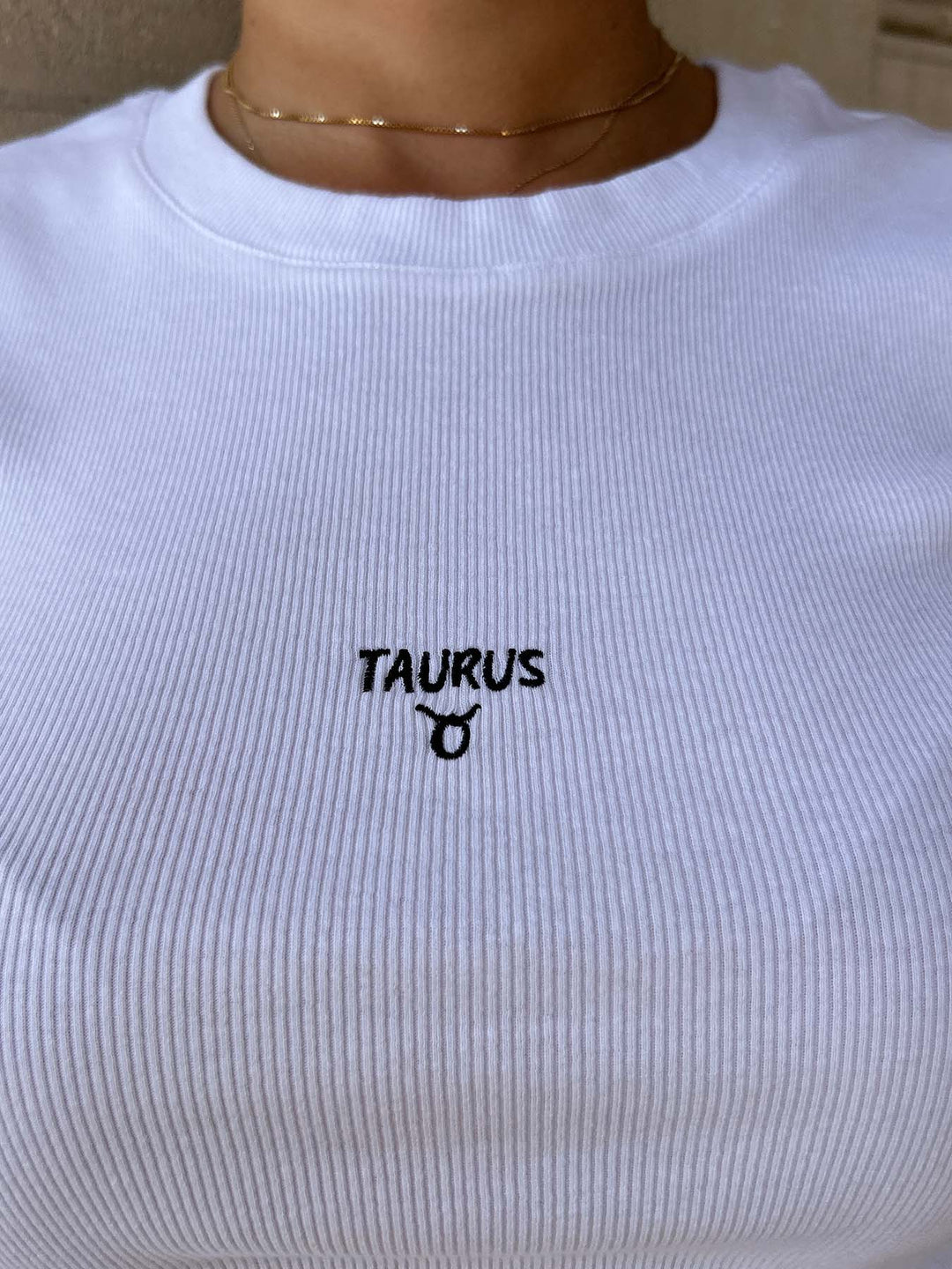 ZODIAC - Taurus - Baby Tee • White