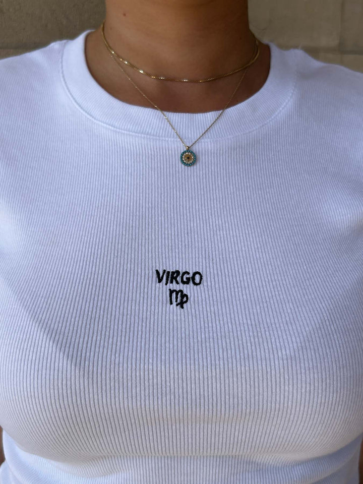 ZODIAC - Virgo - Baby Tee • White