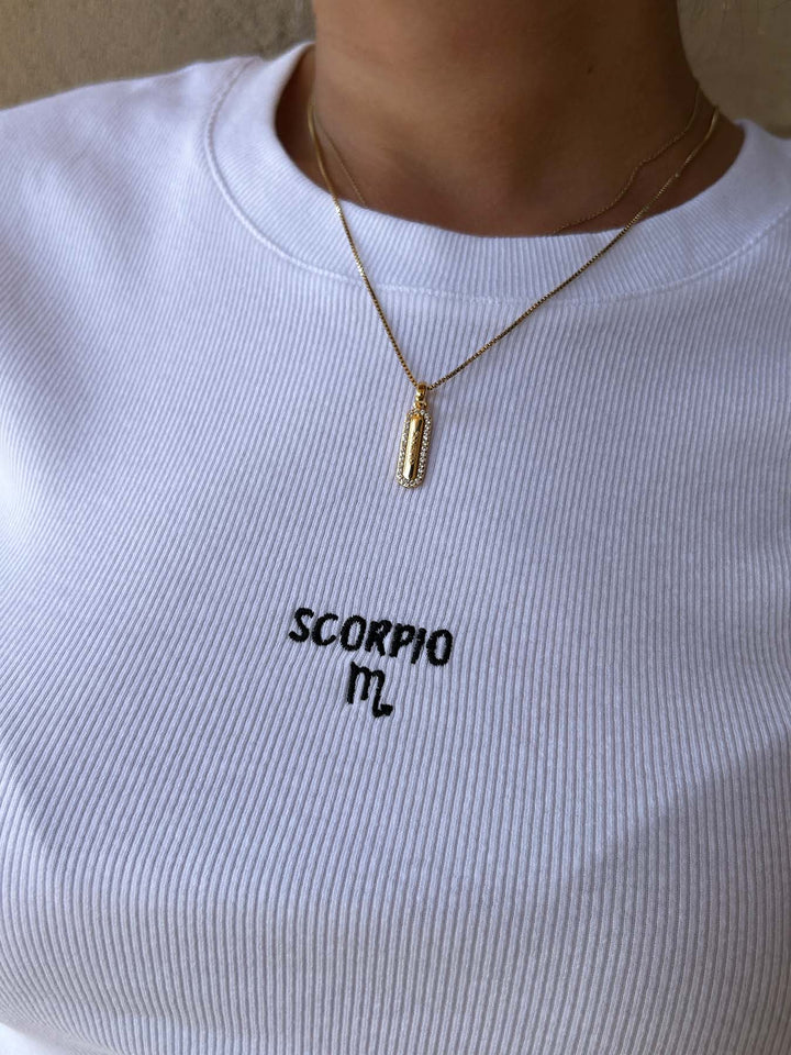 ZODIAC - Scorpio - Baby Tee • White