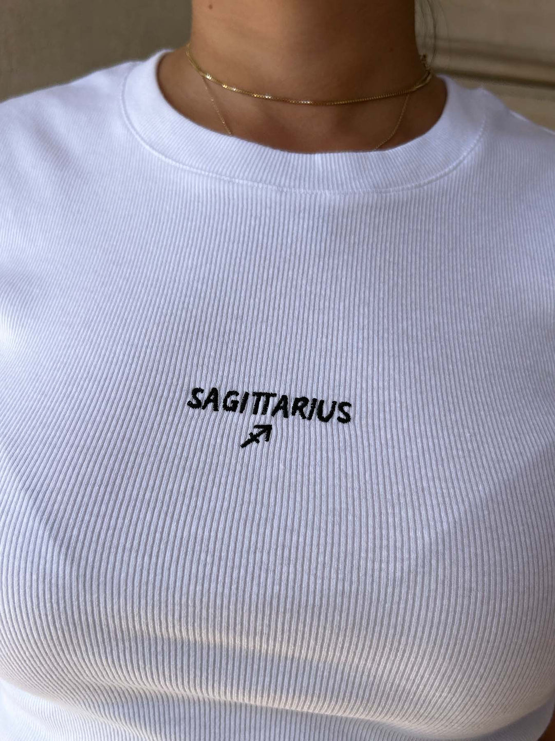 ZODIAC - Sagittarius - Baby Tee • White