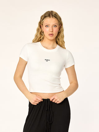 ZODIAC - Aquarius - Baby Tee • White