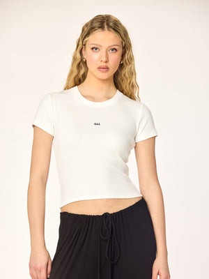 444 - Baby Tee • White
