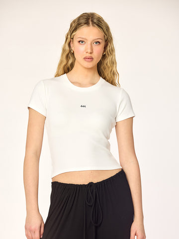 444 - Baby Tee • White