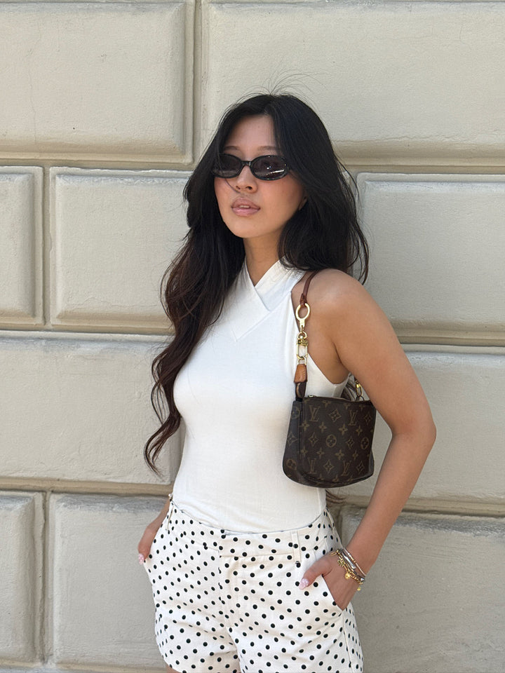 TRACE - Crossneck Top • Creme