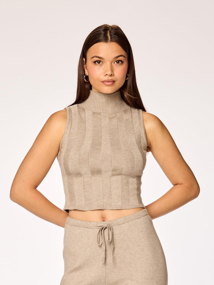 DRIFT - High Neck Top • Mushroom