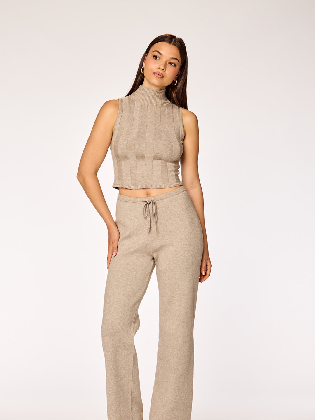 DRIFT - High Neck Top • Mushroom