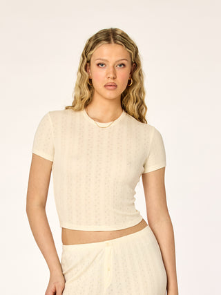 POINTELLE - Baby Tee • Milk
